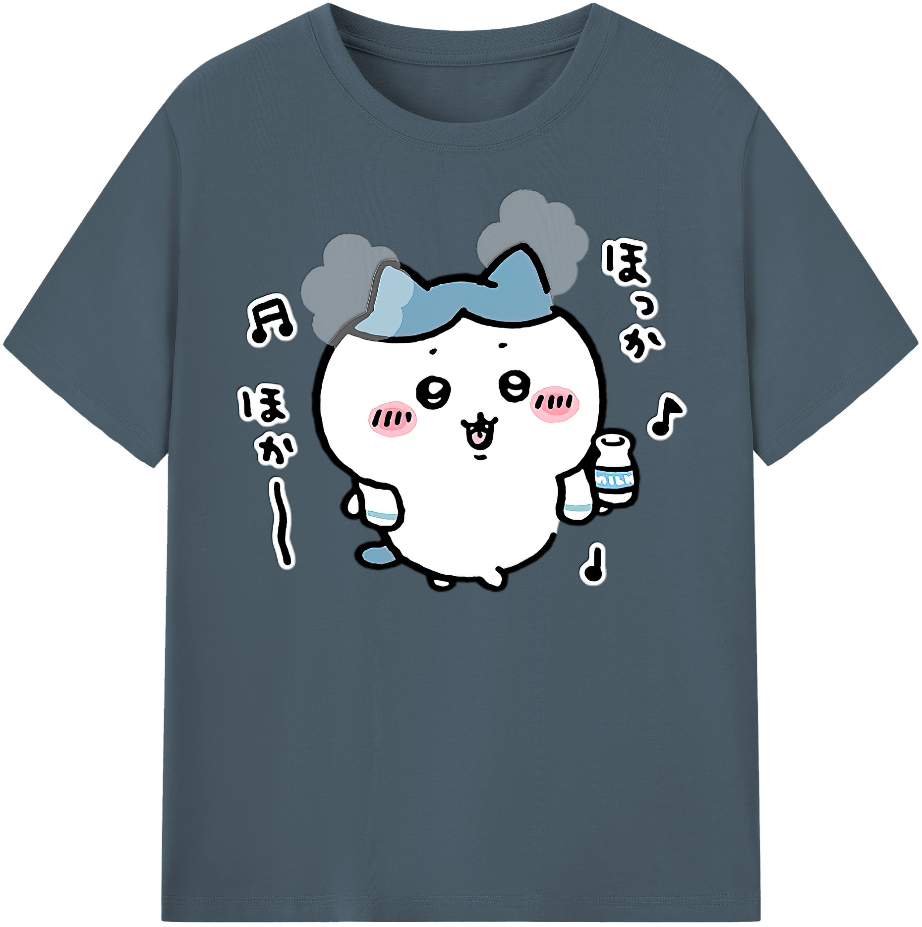（画像用） ちいかわ ハチワレ Chii-kawa hachiware 綿100％半袖Tシャツ（フロントプリント）